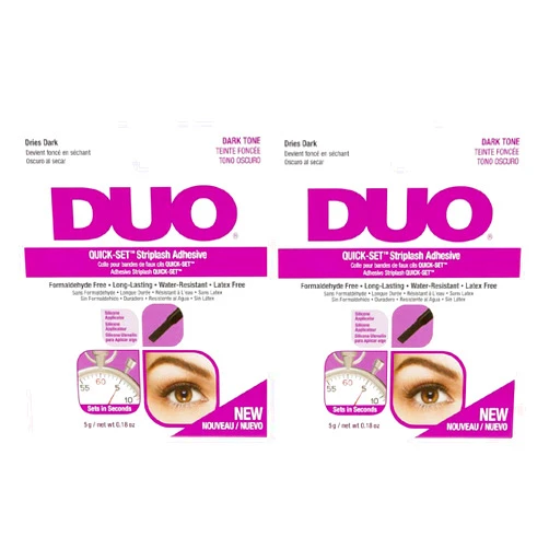 Duo Quick-Set Dark False Strip Lash Adhesive, Dries Dark 0.18 oz x 2 Packs