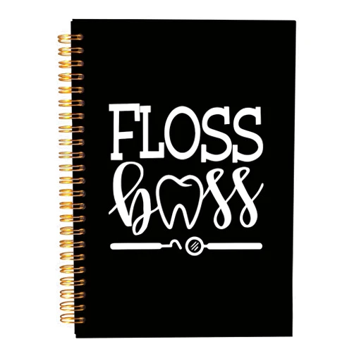 VNWEK Floss Boss Notebook Journal - Dental Gifts, Dental Hygienist Gifts, Dental Assistant Gifts, Dentist Gifts, Dental Student Gifts, Dental Office Notebook, Spiral Notebook 5.5x8.3,Writing Notebooks