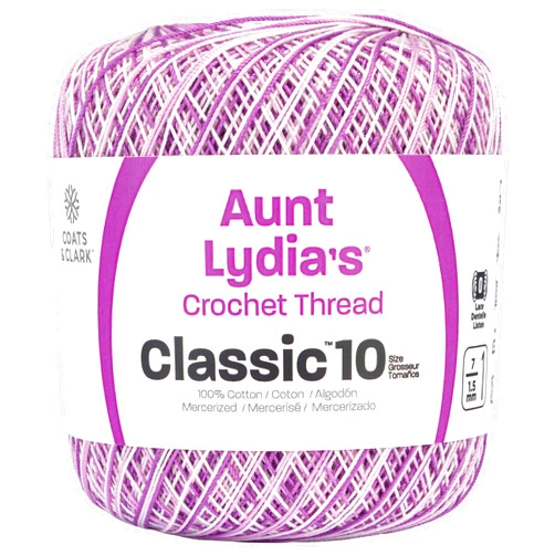 Aunt Lydia Coats Crochet Classic Crochet Thread, 1 Pack, Shades of Purple, 1050 Foot