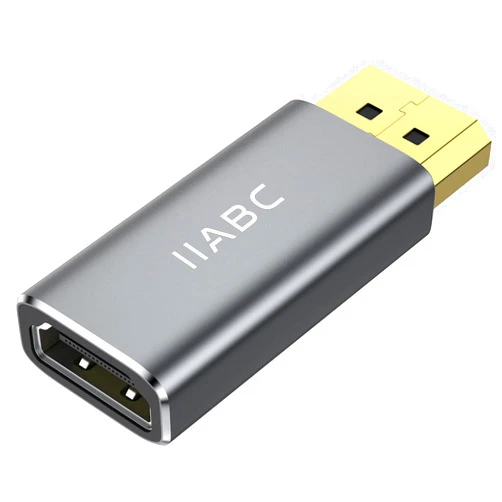 IIABC Displayport to HDMI Adapter 4K 24K Gold Plated Displayport DP to HDMI Female Converter，Uni-Directional Display Port to HDMI Converter Compatible for Lenovo, HP, Dell &More- Grey