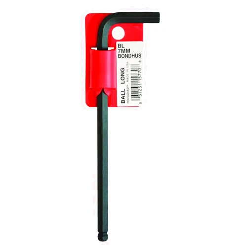 Bondhus 15782 Tagged and Barcoded 13mm Ball End Tip Hex Key L-Wrench with ProGuard Finish and Long Arm, 240mm