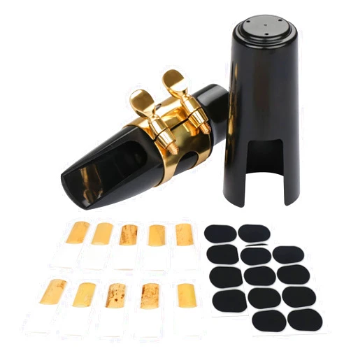 Yoklili 29 Pcs Alto Saxophone Mouthpiece Kit - Includes Metal Ligature 2.5 Reeds Cushions Pads and Plastic Cap
