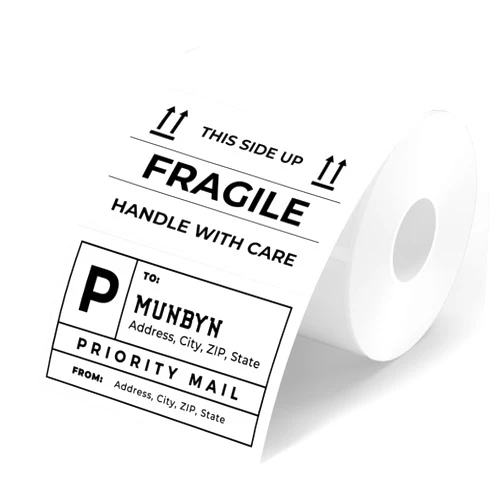 MUNBYN 3x2 Inch White Thermal Labels, Thermal Sticker Labels, Thermal Stickers for Price, Barcode, Mailing, Name, 500 Labels/1 Roll