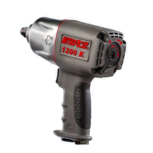 NITRO CAT AIRCAT Pneumatic Tools 1200-K 1/2-Inch Nitrocat Composite Twin Clutch Impact Wrench 1295 ft-lbs of Torque