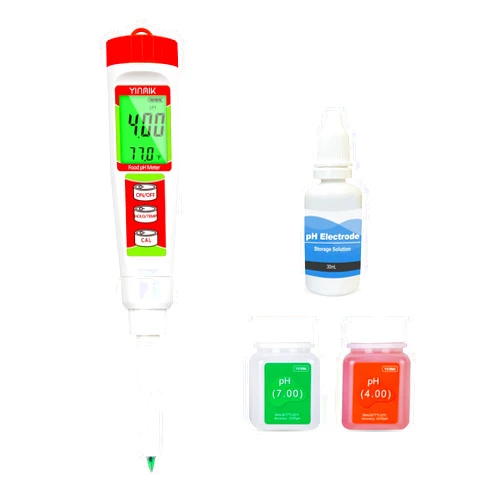 YINMIK Digital Food pH Meter YINMIK pH Meter for Food with Buffer Solution Kit pH Level Tester for Fermentation Spear Tip pH Meter Probe for Dough Sushi Rice Fermenting Sausage Meat Soap Cheese …