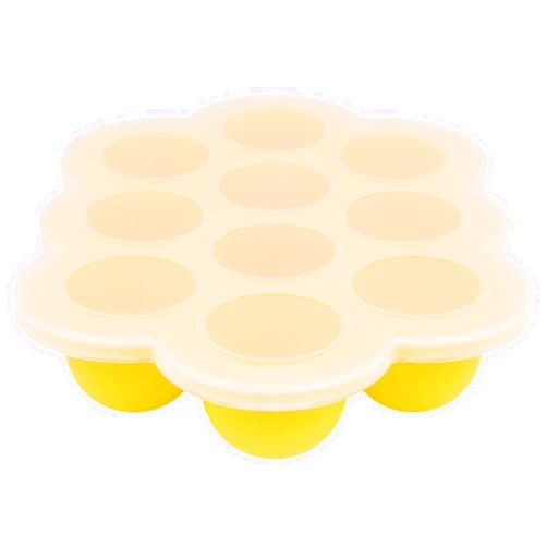 WeeSprout Silicone Freezer Tray with Clip on Lid Perfect Food Storage Container for Homemade Baby Food, Vegetable, Fruit Purees, and Breast Milk (Bright Yellow, Ten 1.5 Ounce Sections)