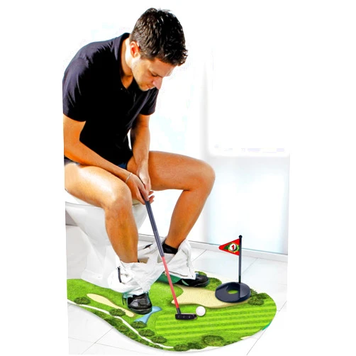 GOODLYSPORTS Toilet Golf Game-Practice Mini Golf in Any Restroom/Bathroom - Great Toilet Time - Dad Gifts, Funny Gifts for Dad, Funny White Elephant Gifts, Gag Gifts for Husband, Boyfriend, Men.