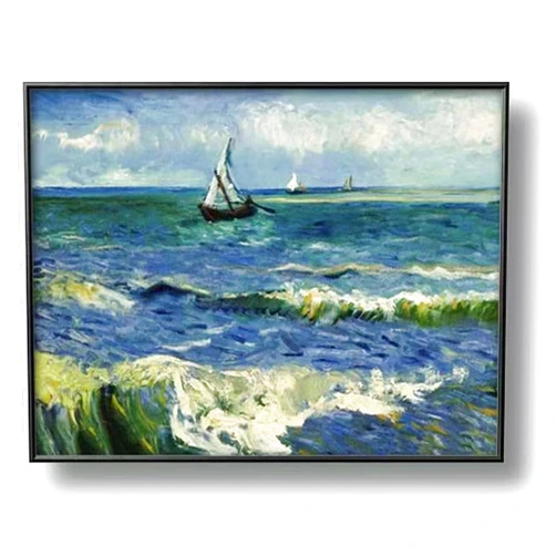 NIHO-JIUMA Van Gogh Diamond Painting Kits Seascape, 5D DIY Full Drill Diamond Art Gift for Adults, Home Deco (30X40cm/12x16inches)