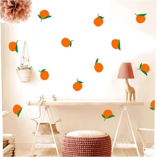 ZzMY Orange Wall Decals Orange Wall Stickers Vinyl Wall Decals for Bedroom Living Room Nursery Wall Decor Wall Art Y55 (Orange)