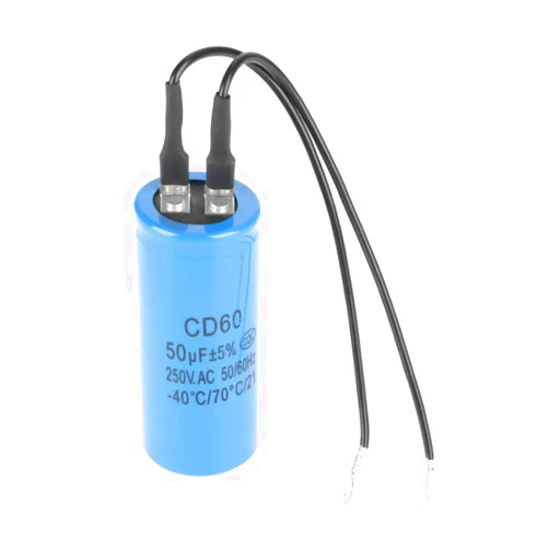 Fafeicy CD60 Run Capacitor, with Wire 250V AC 50uF 50/60Hz for Motor Start Motor Air Compressor, Capacitance