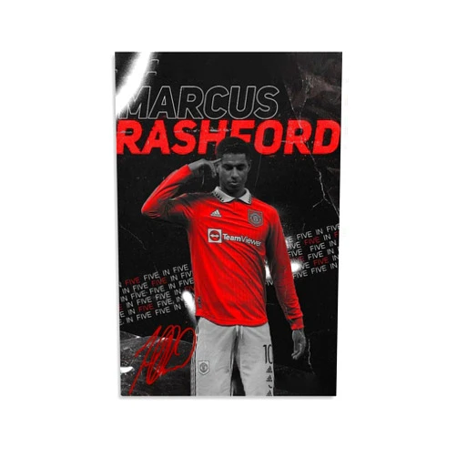 Generic Art Marcus Rashford Football Signed Poster Classic Positions Black & White For High School Classroom Wall Art Canvas Oil Painting Printing. Unframe-style, 12x18inch(30x45cm)