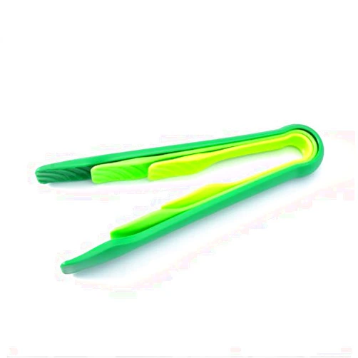 ASEANAO 3 Pcs Silicone Tongs Bread Salad Clip Kitchen Baking Cooking Tool 6/8/10inch (Green)