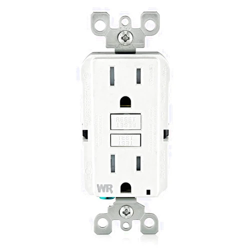 Leviton GFCI Weather-Resistant Outlet, 15 Amp, Self Test, Tamper-Resistant with LED Indicator Light, Outdoor Locations, GFWT1-W, White