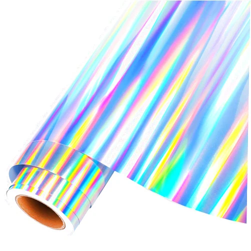 GIRAFVINYL Glossy Rainbow Holographic Silver Chrome Vinyl 1ftx15ft for Silhouette Cameo, for Decals,Signs, Windows, Stickers