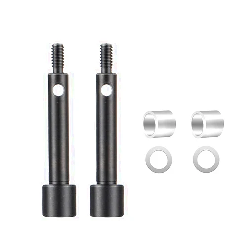 Maleonn 2Pcs RC Wide Track Steel Drive Stub Axle Front Steering CVD Drive Shaft Set for 1/24 RC Crawler Car SCX24 Upgrades 90081 Deadbolt Accessories,Front Shaft 24.5mm