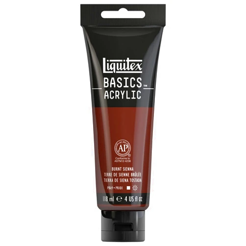 Liquitex BASICS Acrylic Paint, 118ml (4-oz) Tube, Burnt Sienna