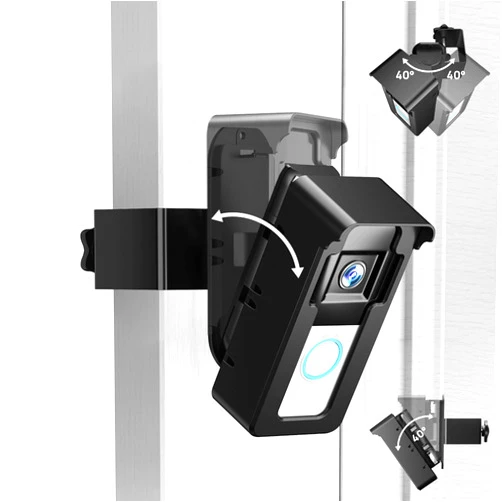 NBBX Adjustable Doorbell Mount with Ring Blink: Anti Theft Video No Drill Angle Camera Holder for Apartment Door - Mounting Bracket Corner Accessories Wedge Kit Renter Friendly for Home House Dorm Office