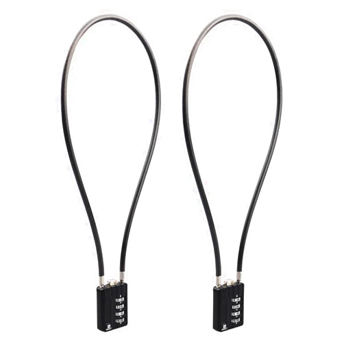 RESET-201 (2 Pack) 4 Digit Combination Padlock with 20 inch (50cm) Steel Cable,Cable Lock for Trash Can, Locker, Gym Locker, Luggage, Suitcase, Gun Case, Trigger,Helmet, 5mm Diameter, Black