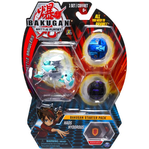 Bakugan 20104018-6053051 Starter Pack 3-Pack, Haos Hydorous, Collectible Transforming Creatures, for Ages 6 and Up