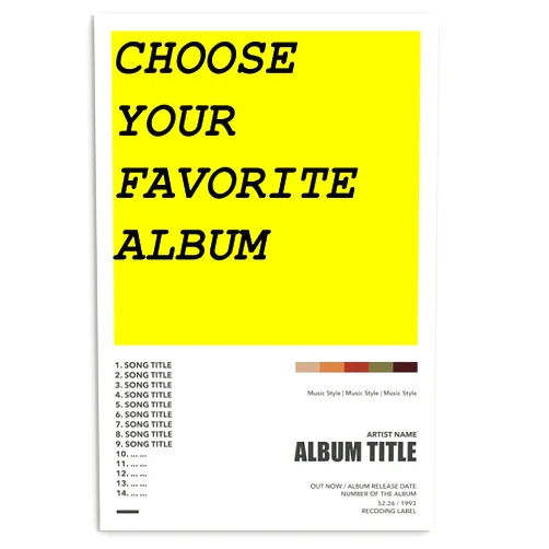 Custom Album Cover Poster - Personalized Wall Art Print for Home Decor, Unique Gift for Music Lovers, Custom Song Poster, Album Cover Wall Art, Customizable Music Artwork
