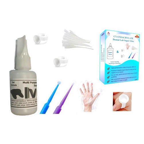 IVORIE Super Glue Adhesive Dental Lab Tools Glue Ring Holder Microbrush Applicator (1oz)