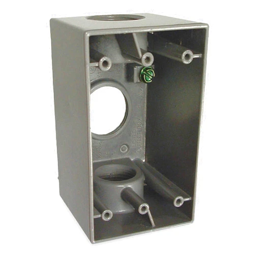 Hubbell-Raco 5387-0 Weatherproof Outlet Box, 1-Gang, 2-5/8