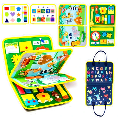 SmileBank Busy Board Toddlers Montessori Toys for 3 4 Year Old Gifts for 3+ Boys Girls Baby Preschool Learning Activities Sensory Toys for Toddlers Car Airplane Travel Essentials for Baby