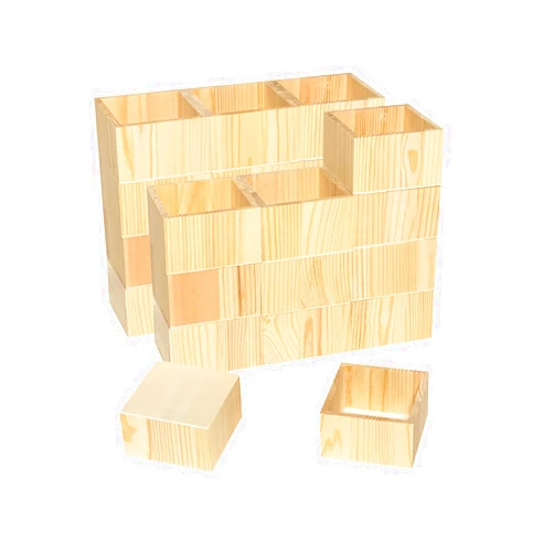 Cregugua 24 Pack 4 Inch Square Wood Box Unfinished Small Wooden Boxes for Crafts (Outer 4.1x 4.1x 2.4 in,Interior 3.5 x 3.5 x 2.3 in)