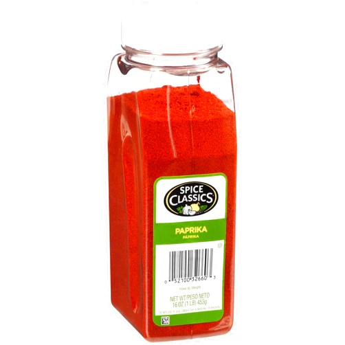 Spice Classics Paprika, 16 oz - One 16 Ounce Container of Red Paprika Seasoning, Perfect as a Garnish or Use on Pork, Chicken, Soup, Pastas, Fish and More