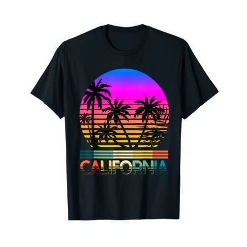 Long Beach Laguna Beach California USA Gifts Retro Beach Tropical Californian Summer CA California T-Shirt