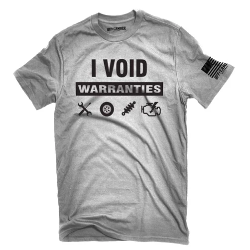 Off-Camber Apparel I Void Warranties Funny Mechanic Garage Automotive Off-Road Race t-Shirt Made in The USA