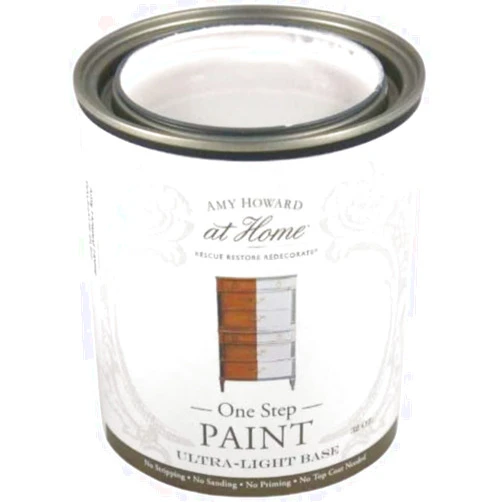 AMY HOWARD AT HOME Chalk-Based One Step Paint for Furniture, Cabinetry, Decor, Finish, and More | No Stripping, Sanding, or Priming | Ultra-Light Base | 16 Ounce | Ballet White