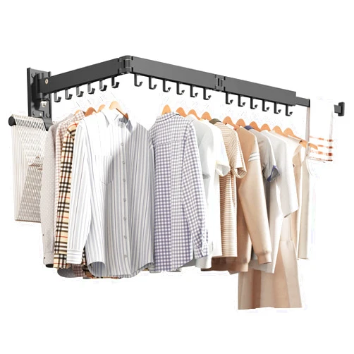 ZdwCyl Wall Mounted Clothes Hanger,Clothes Drying Rack,Laundry Drying Rack,Drying Rack Clothing,Laundry Hanger Rack,Retractable Dryer Racks,Collapsible, Aluminum,can be Fold Upward & Left & Right
