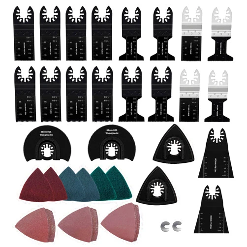 VRKET 105 Pack Oscillating Saw Blades,VRKET Quick Release Multitool Blades Kit,Oscillating Tool Sanding Pads Kit,Universal Oscillating Tool Blade for Dewalt,Milwaukee,Makita,Bosch,Ryobi,Rockwell