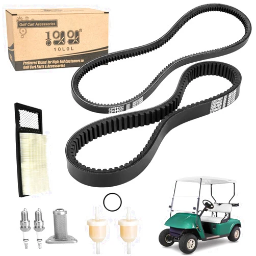 10L0L Golf Cart 4 Cycle Motor Tune Up Kit & w/Drive and Starter Gen Belt for EZGO TXT Medalist 1994-2005 with 295/350cc 4 Cycle Robins Engine