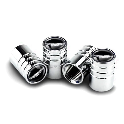YBFUQ 4 Pieces Car Tire Valve Cap for Aston Martin DBX DB11 DBS Vantage DB9, Car Wheel Dust Cap for Stable Tire Pressure, Car Accessories,Sliver