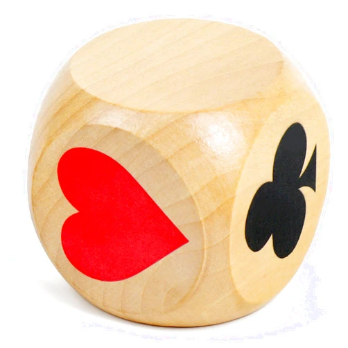 SINBDLAI 2IN Large Trump Marker Dice, Wooden Euchre Cube Trump Game Marker, Great Dice Cube for Euchre Pinochle Bridge Playing Cards