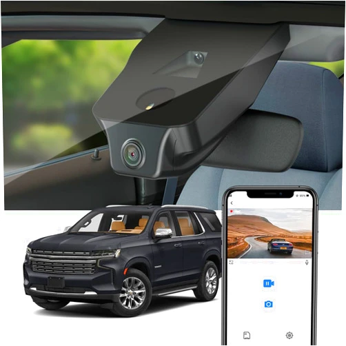 Fitcamx 4K Dash Cam Suitable for Chevrolet Tahoe 2021 2022 2023 2024 LS LT Commercial Z71 RST (HD2-4925) with Auto-Dimming, OEM Look, UHD 2160P Video, WiFi & APP, Loop Recording, G-Sensor, 64GB Card