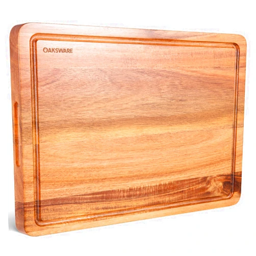 OAKSWARE Cutting Boards, 20 x 15 Inch Extra Large Acacia Wooden Cutting Board for Kitchen, Edge Grain Wood Chopping Board with Juice Groove and Handles, Pre-Oiled Carving Tray for Meat & Cheese