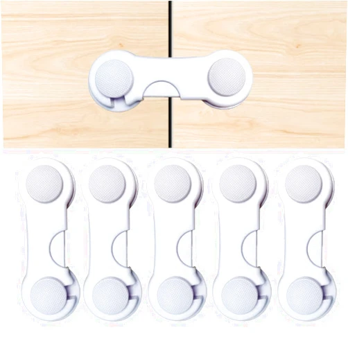 Best Helpers Cabinet Door Locks for Baby Proof and Child Safety, 5 Pack Cabinet Locks with Adhesive for Drawer Cupboards Fridge Closet and Pantry, Childproof Door Latch (Color White - 5 PCS)