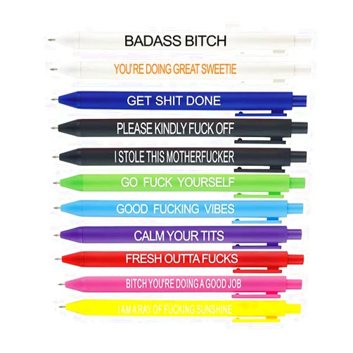 Cityhermit 11Pcs Funny Adult Ballpoint Pen Set, Premium Days of The Week Swear Cuss Word Pens for Office Gifts, Novelty Pens for Corworkers