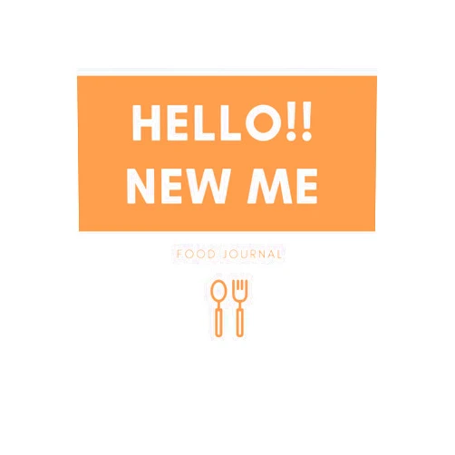 MK Fit Books Hello New Me!! Food Journal: Food Tracker, Daily Tracker, Sleep, Activity, Water, Meal Tracker, Personal Daily Food and Exercise Journal, White & Orange Soft Cover