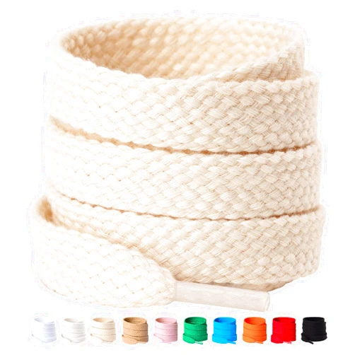 Olukssck 2 Paris 1/2'' Wide Flat Shoe Laces - Poly Cotton Fat Shoelaces Replacement Shoe Strings for Sneakers