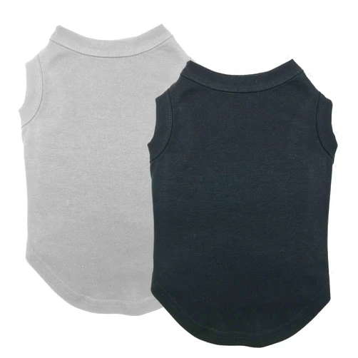Chol&Vivi Dog Shirts Clothes, Chol&Vivi Dog Clothes T Shirt Vest Soft and Thin, 2pcs Blank Shirts Clothes Fit for Extra Small Medium Large Extra Large Size Dog Puppy, Extra Large Size, Black and Grey