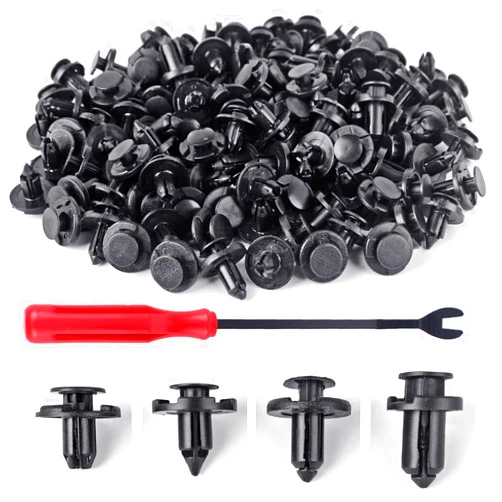 UNIGT Push Type Retainer Fender Liner Clips Compatible with Nissan/Infiniti Front Bumper Plastic Fasteners Replace 01553-05323, 01553-09321, 01553-09241, 11296-AG000 Radiator Rivets - 121pcs with Tool