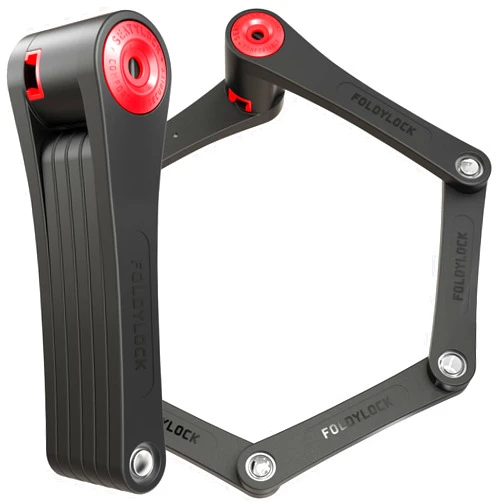 Seatylock Foldylock 95 Folding Bike Lock - Patented High Security Sold Secure Silver Bicycle Lock - Heavy Duty Anti Theft Secure Guard with Keys & Case Mount - 37.4