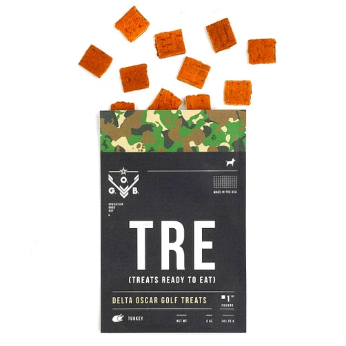O.G.B. Operation Good Boy Turkey Jerky Dog Treats – High-Protein Squares, Natural Farm-Raised Meat Training Treats – Delta Oscar Golf