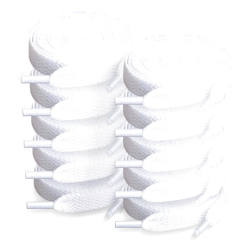 MoHern 5 Pairs White Shoelaces for Sneakers, Athletic White Shoelaces, 5/16'' White Shoe laces, 55'' Fit Most Flats and Sneakers