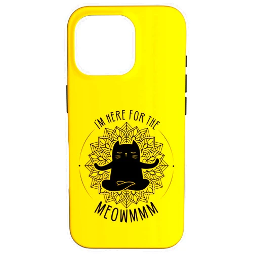 Funny Yoga Cat Meditation Meow Meowm Om iPhone 16 Pro Funny Cat Meditation Case
