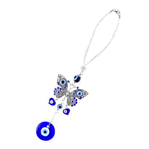 Amabro Evil Eye Car Hanging Ornament, Blue Evil Eye Charms for Car Rear View Mirror Lucky Car Accessories Beaded Decor Amulet Protection and Blessing Travel